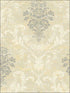 Damask fabric in neutrals metallic silver raised ink color - pattern number 1730507 - by Seabrook in the Mercury by Etten Gallerie collection