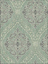 Damask fabric in green off white metallic silver raised ink color - pattern number 1731304 - by Seabrook in the Mercury by Etten Gallerie collection
