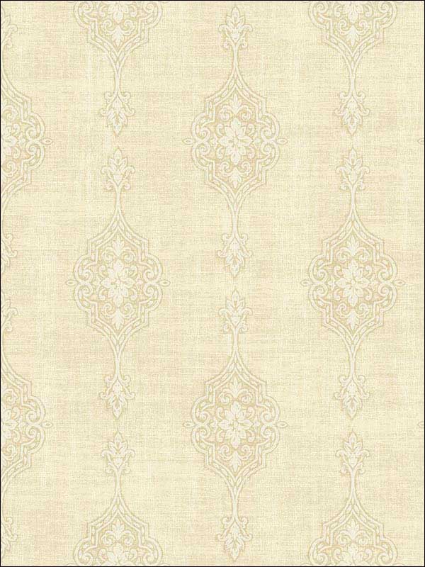 Medallion Striped wallpaper in off white raised ink color - pattern number 1731407 - by Seabrook in the Mercury by Etten Gallerie collection