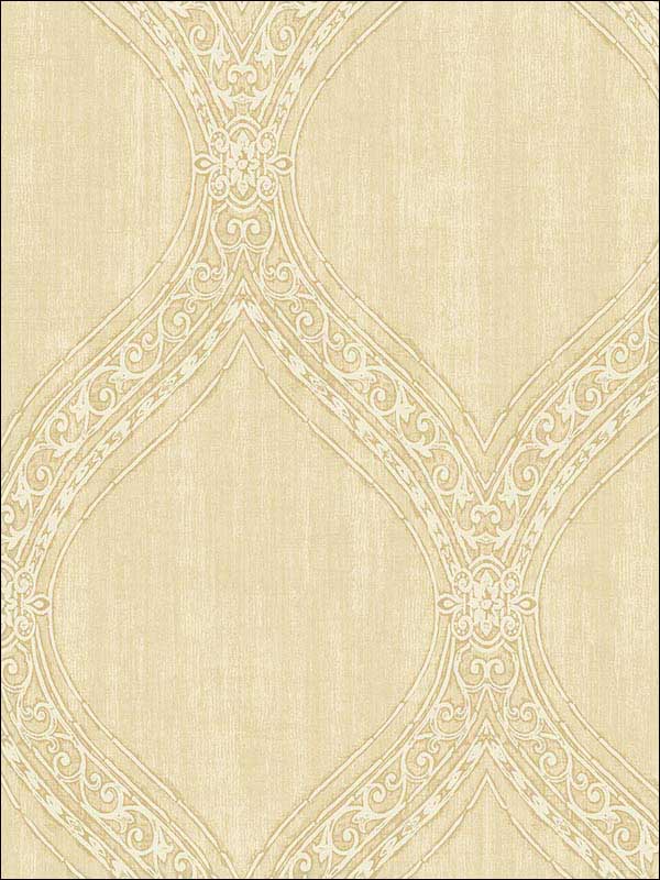 Ogee wallpaper in tan white color - pattern number 1732105 - by Seabrook in the Mercury by Etten Gallerie collection