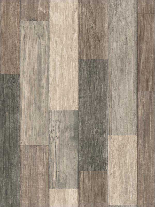 Dark Weathered Plank Peel and Stick fabric in brown color - pattern number RMK10841WP - by York in the Peel and Stick Wallpaper by York collection