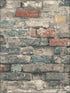 Brick Alley Peel and Stick wallpaper in red and tan color - pattern number RMK11080WP - by York in the Peel and Stick Wallpaper by York collection
