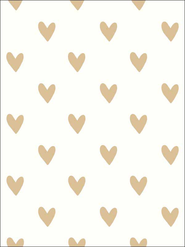 Heart Spot Peel and Stick wallpaper in tan color - pattern number RMK3525WP - by York in the Peel and Stick Wallpaper by York collection