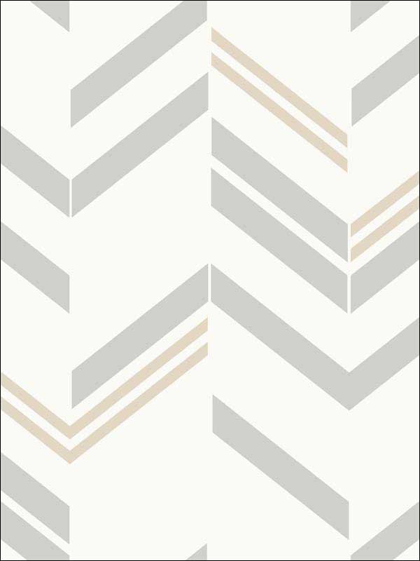 Chevron Stripe Peel and Stick wallpaper in grey color - pattern number RMK9004WP - by York in the Peel and Stick Wallpaper by York collection