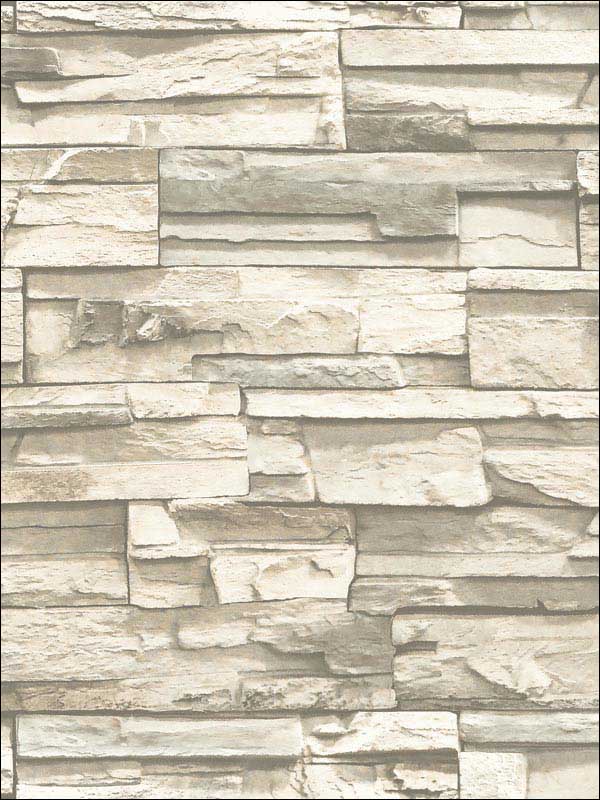 Stacked Stone Peel and Stick fabric in natural color - pattern number RMK9026WP - by York in the Peel and Stick Wallpaper by York collection