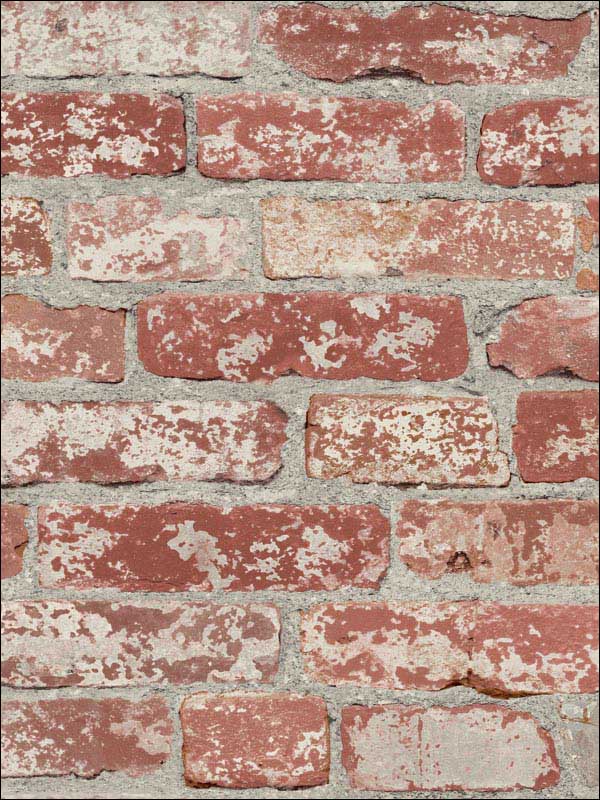 Stuccoed Brick Peel and Stick fabric in dark red color - pattern number RMK9036WP - by York in the Peel and Stick Wallpaper by York collection