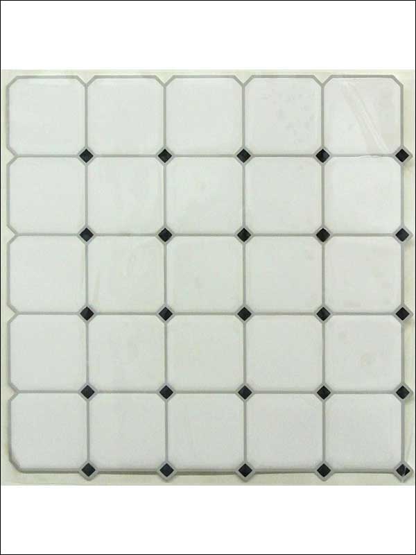 Diamond StickTiles wallpaper in black and white color - pattern number TIL3462FLT - by York in the Peel and Stick Tile Backsplashes collection