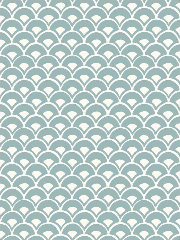 Stacked Scallops wallpaper in blue color - pattern number MK1157 - by Magnolia Home by Joanna Gaines in the Magnolia Home Artful Prints and Patterns collection
