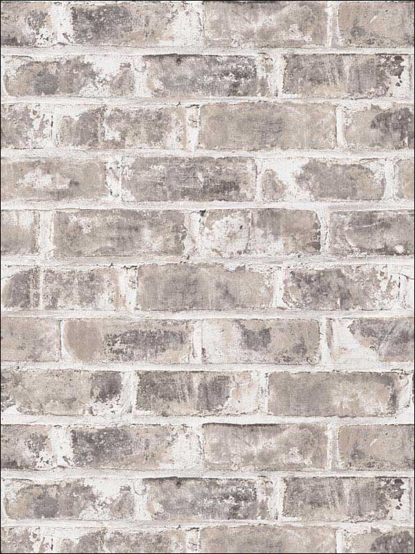 Jomax Warehouse Brick fabric in grey color - pattern number UW24761 - by Brewster in the Brewster Essentials collection