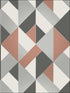 Delano Copper Structured Geo fabric in copper color - pattern number UW24782 - by Brewster in the Brewster Essentials collection