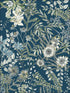 Full Bloom Floral fabric in navy color - pattern number 2821-12902 - by A Street Prints in the Folklore Nordic Style collection