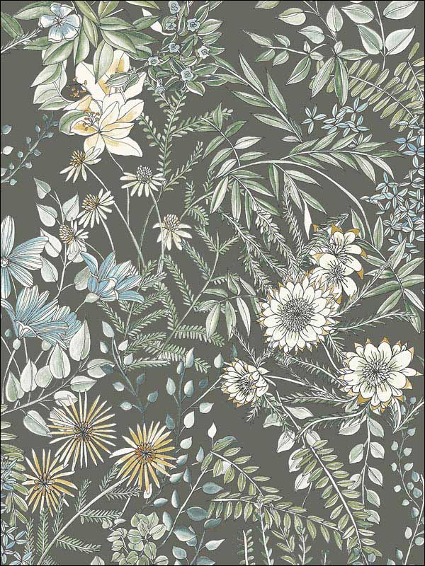 Full Bloom Floral fabric in taupe color - pattern number 2821-12905 - by A Street Prints in the Folklore Nordic Style collection