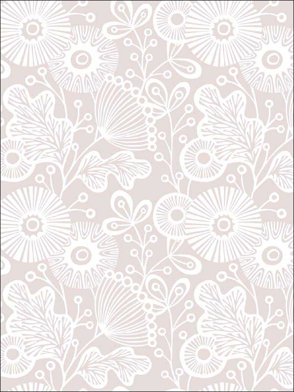 Ana Floral wallpaper in rose color - pattern number 2821-25109 - by A Street Prints in the Folklore Nordic Style collection