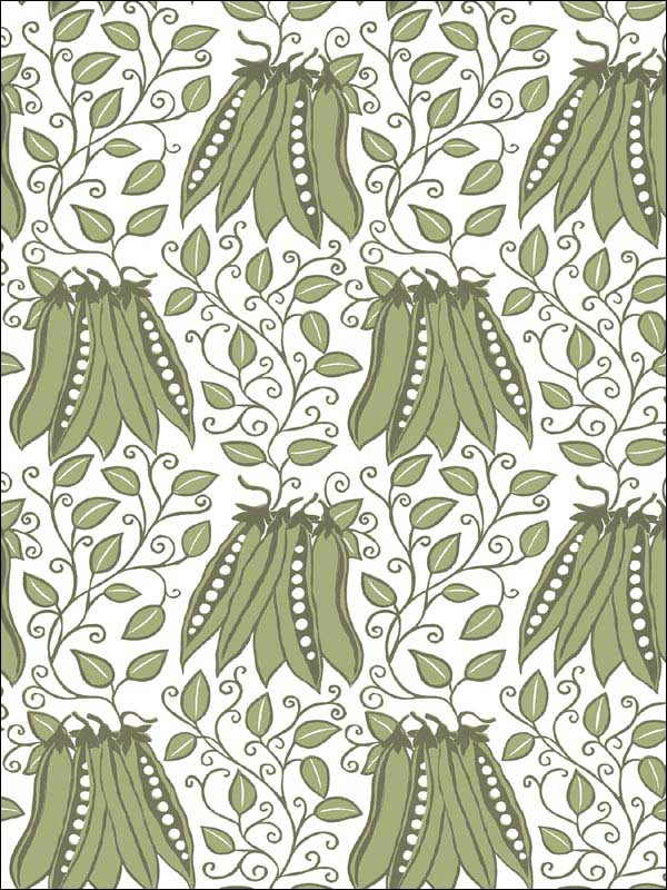 Peas in a Pod Garden wallpaper in olive color - pattern number 2821-25120 - by A Street Prints in the Folklore Nordic Style collection