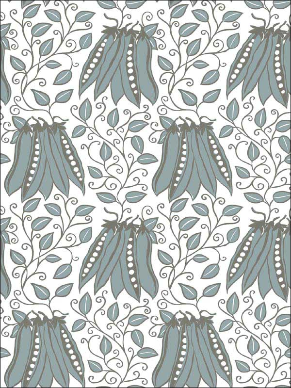 Peas in a Pod Garden wallpaper in turquoise color - pattern number 2821-25121 - by A Street Prints in the Folklore Nordic Style collection