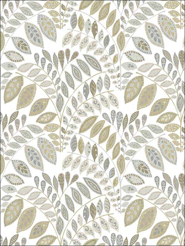 Fiddlehead Botanical wallpaper in grey color - pattern number 2821-25145 - by A Street Prints in the Folklore Nordic Style collection