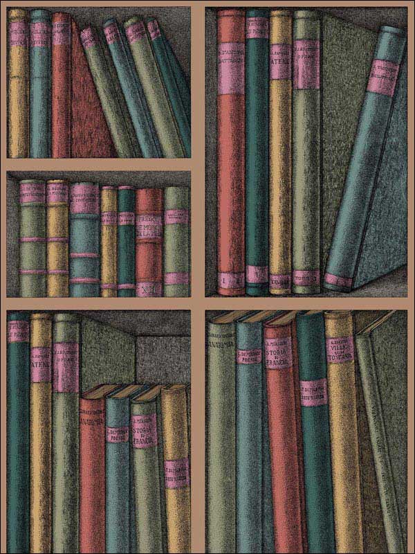 Ex Libris Ii wallpaper in forest color - pattern number 114/5010.CS.0 - by Cole and Son in the Fornasetti III collection