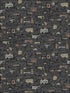 Mediterranea fabric in charcoal and metallic color - pattern number 114/7014.CS.0 - by Cole and Son in the Fornasetti III collection