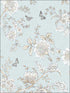 Butterfly Toile wallpaper in blue beige french blue light blue color - pattern number FH37537 - by Patton Norwall in the Farmhouse Living collection