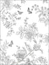 Butterfly Toile wallpaper in grey black white charcoal color - pattern number FH37540 - by Patton Norwall in the Farmhouse Living collection