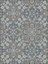 Floral Tile fabric in blue metallic gold navy color - pattern number FH37542 - by Patton Norwall in the Farmhouse Living collection