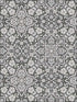 Floral Tile fabric in black grey metallic silver coal color - pattern number FH37543 - by Patton Norwall in the Farmhouse Living collection