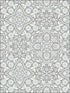Floral Tile fabric in grey blue dove light grey grey color - pattern number FH37544 - by Patton Norwall in the Farmhouse Living collection