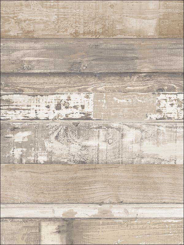 Beachwood wallpaper in brown beige color - pattern number FH37556 - by Patton Norwall in the Farmhouse Living collection