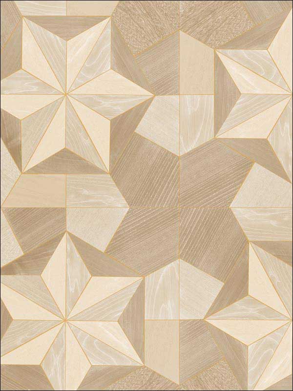 Inlay Wood wallpaper in ochre color - pattern number G67987 - by Patton Norwall in the Organic Textures collection