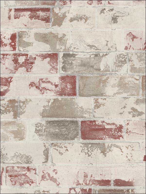 Brick wallpaper in red color - pattern number G67988 - by Patton Norwall in the Organic Textures collection