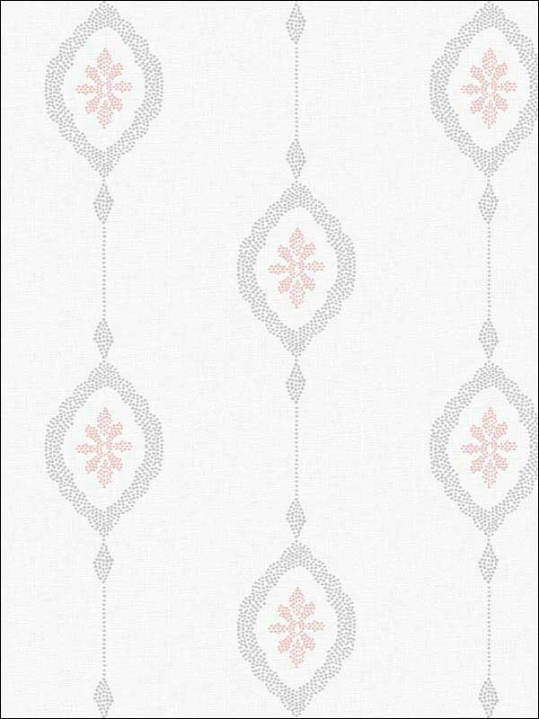 Sand Dollar Stripe wallpaper in pink sunset color - pattern number MB30501 - by Seabrook in the Beach House collection