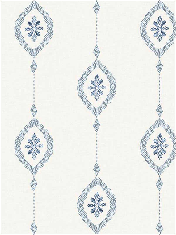 Sand Dollar Stripe wallpaper in coastal blue color - pattern number MB30512 - by Seabrook in the Beach House collection