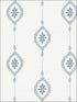 Sand Dollar Stripe wallpaper in coastal blue color - pattern number MB30512 - by Seabrook in the Beach House collection
