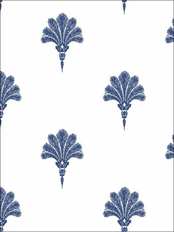 Summer Fan wallpaper in coastal blue color - pattern number MB31602 - by Seabrook in the Beach House collection