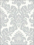 Classic Damask fabric in white silver glitter color - pattern number UK10432 - by Seabrook in the Shimmer by Pear Tree Studios collection