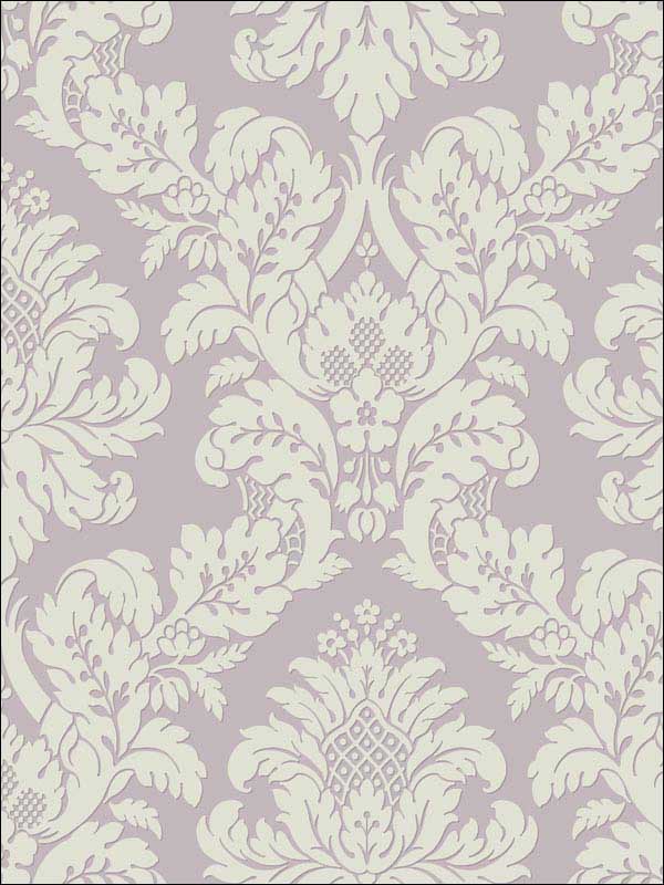 Classic Damask fabric in lilac white glitter color - pattern number UK10481 - by Seabrook in the Shimmer by Pear Tree Studios collection