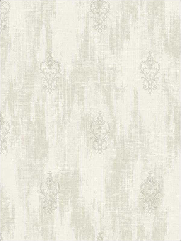 Fleur de Lis wallpaper in silver and pearl color - pattern number 2011105 - by Seabrook in the Aura by Etten Gallerie collection