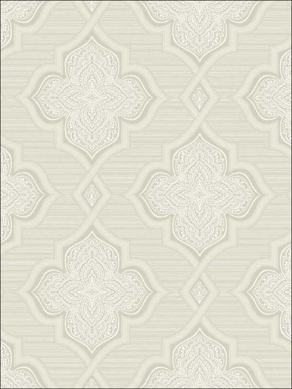Trellis wallpaper in pearl ivory and glitter color - pattern number 2011205 - by Seabrook in the Aura by Etten Gallerie collection