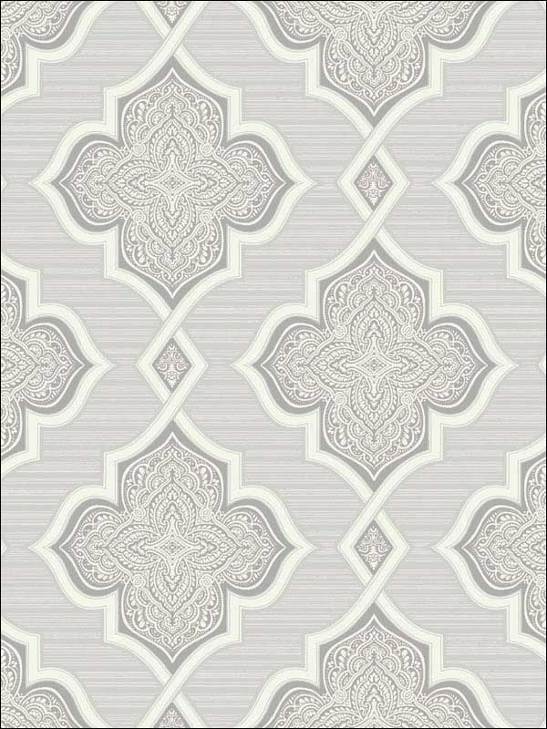 Trellis wallpaper in silver gray and glitter color - pattern number 2011208 - by Seabrook in the Aura by Etten Gallerie collection