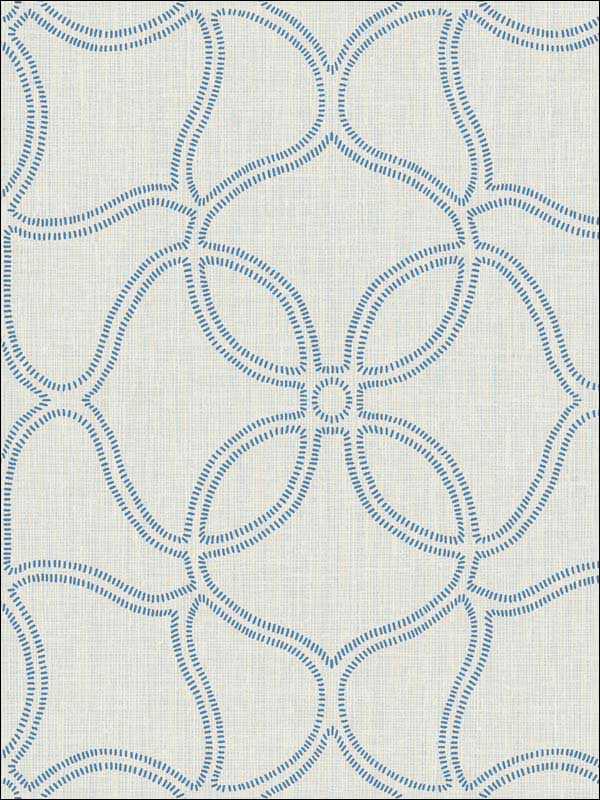 Geo Lattice wallpaper in ocean blue and tan color - pattern number 2011502 - by Seabrook in the Aura by Etten Gallerie collection