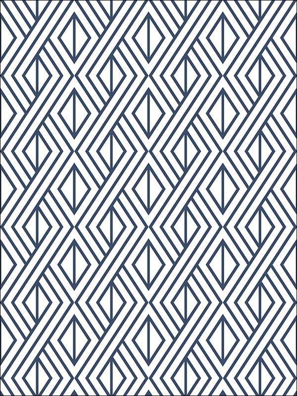 Navy Diamond Geometric Peel and Stick wallpaper in navy and white color - pattern number NW30106 - by NextWall in the Peel and Stick Wallpaper by Nextwall collection