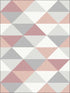 Mod Triangles Peel and Stick fabric in pink and metallic silver color - pattern number NW31100 - by NextWall in the Peel and Stick Wallpaper by Nextwall collection
