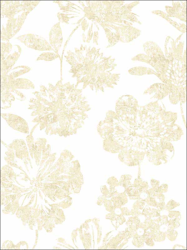 Folia Floral fabric in beige color - pattern number 2901-25417 - by A Street Prints in the Perennial collection