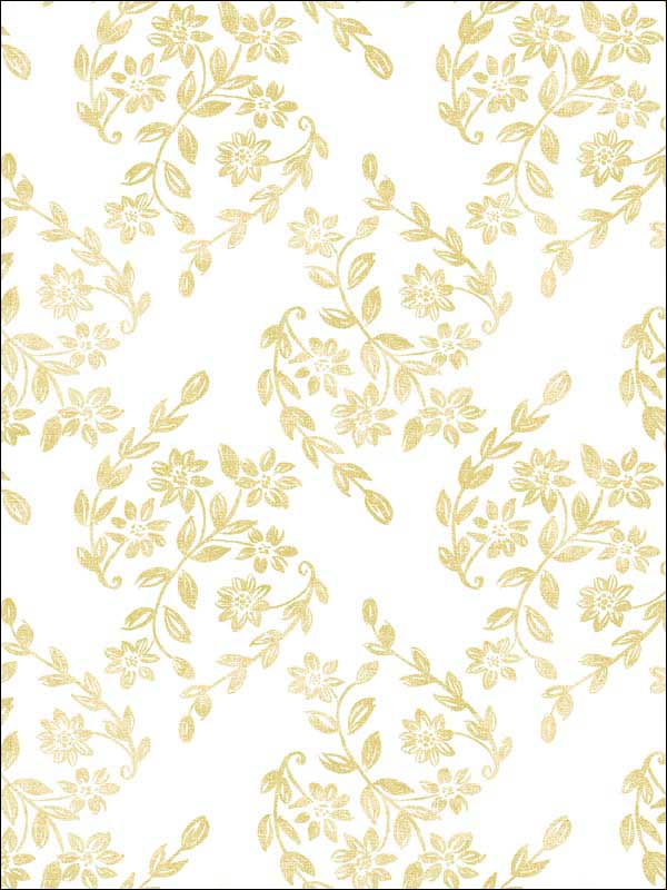 Arabesque Floral Trail wallpaper in mustard color - pattern number 2901-25430 - by A Street Prints in the Perennial collection