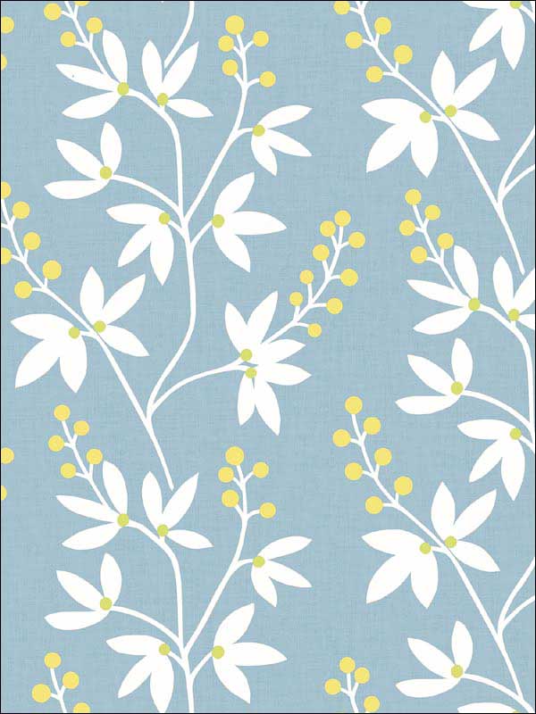Linnea Elsa Botanical Trail wallpaper in light blue color - pattern number 2901-25442 - by A Street Prints in the Perennial collection