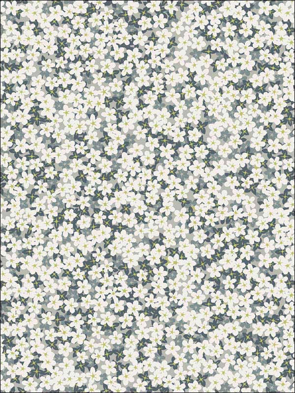 Giverny Miniature Floral wallpaper in grey color - pattern number 2901-25447 - by A Street Prints in the Perennial collection