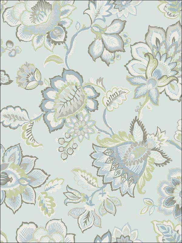 Corona Jacobean wallpaper in light blue color - pattern number 2901-87515 - by A Street Prints in the Perennial collection