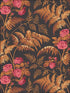 Rose wallpaper in cerise burnt orange black color - pattern number 115/10029.CS.0 - by Cole and Son in the Botanical Botanica collection