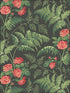 Rose fabric in red l green charcoal color - pattern number 115/10030.CS.0 - by Cole and Son in the Botanical Botanica collection