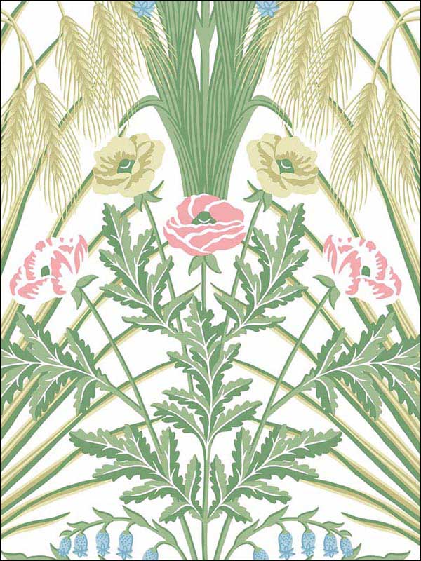 Bluebell wallpaper in spring green cream color - pattern number 115/3008.CS.0 - by Cole and Son in the Botanical Botanica collection